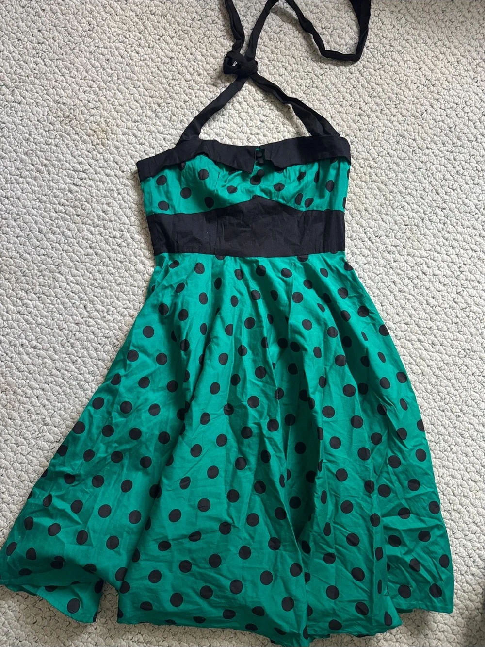 Hell Bunny Green and Black Polka Dot Dress Hell Bunny Green and Black Polka Dot Dress